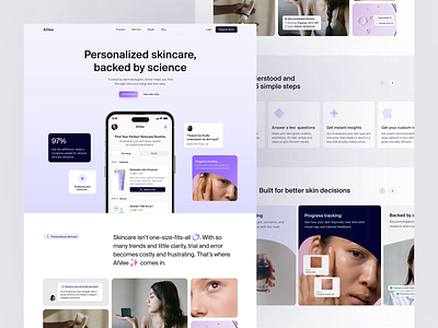 AI Vee - Healthcare Landing Page ai animate artificial intelligence b2b beauty tech biotech clean dipa inhouse healthcare landing page modern design saas startup uiux web design website