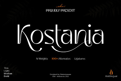 Kostania - Unique Display Font beauty font best font branding font classy font designer font display font elegant font fashion font font display font for logo kostania unique display font luxury font popular font poster font unique font