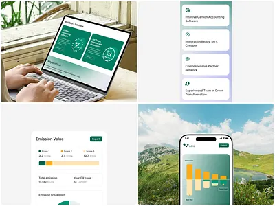 Vertzéro - Grid Layout Design carbon dashboard enviroment footprint green nature product saas ui ux website