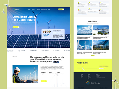 Solar Panel Website Design environment landing page modern design solar ui uiux ux website