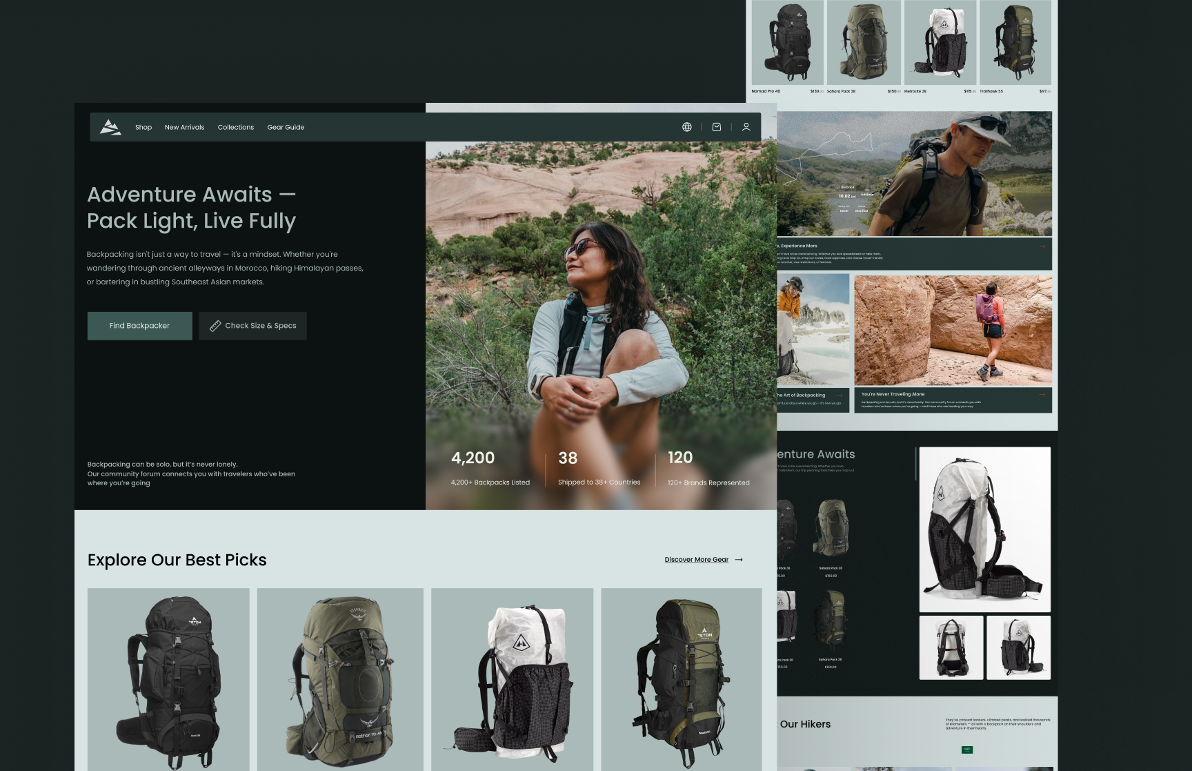 Backpack Marketplace – UI/UX Design for Outdoor Gear Lovers adventure shopping experience