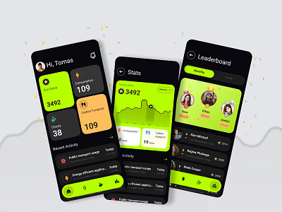 EcoChain: Eco-Friendly App UI Design 3d 3d app design app design eco friendly eco tech green green tech mobile app netrosystems product design software sustainability ui ui design weather forecast