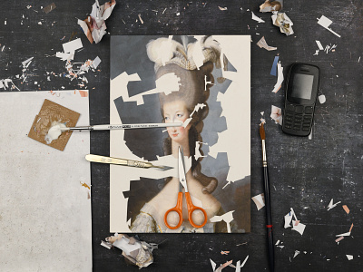 Studio, Let them eat brioche after big hair brioche collage dribbble hair long neck paper portrait portraits scissors studio