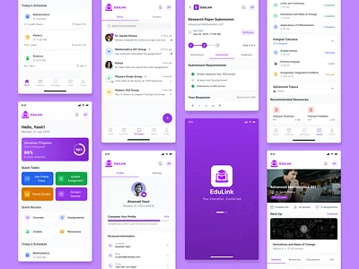 EduLink – Learning Management System (LMS) course dashboard course ui educational app edutech learning app uiux learning management system lms lms uiux mobile app mobile first online learning school