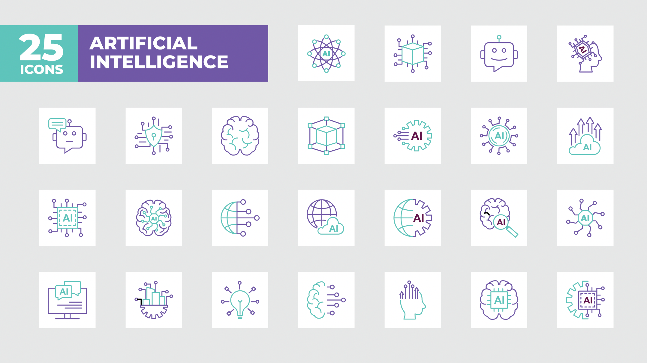 Example of Vector Icons Set Design