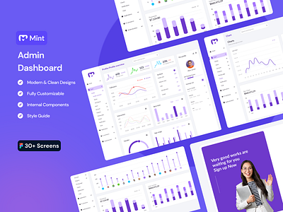 Mint – Modern Admin Dashboard UI Kit admin admin dashboard dashboard free graphic design template ui uiux ux