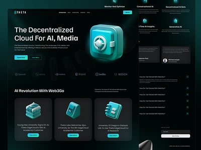 Decentralized AI & Media with Web3 3d design 3d landing page 3d website ai ai design ai landing page ai media ai ui ai ux ai web3 ai website artificial intelligence artificial intelligence website decentralized ai