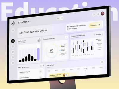 E-learning Education Platform Dashboard college dashboard design e learning education figma learning learning platform online class online course online education school ui design uibulbul uiux design university web web design website website design