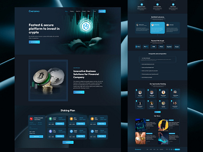 Investment and staking Crypto Currency website ui design. crypto currency sales page crypto landing page crypto website investment website design staking website web landing page website redesign