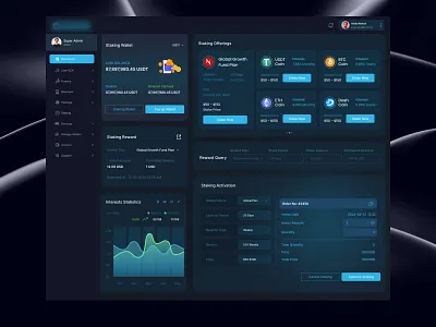 Staking Investment Admin Dashboard Ui Design. admin dashboard crypto crypto currency admin dashboard crypto investment admin design dashboard design dashboard ui design investment admin dashboard staking admin dashboard ui web landing page