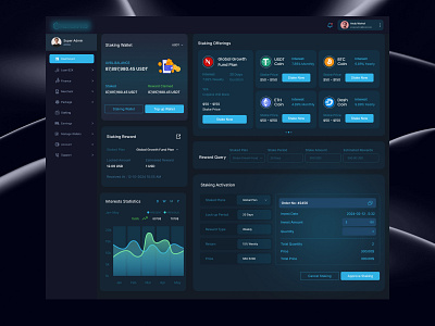 Staking Investment Admin Dashboard Ui Design. admin dashboard crypto crypto currency admin dashboard crypto investment admin design dashboard design dashboard ui design investment admin dashboard staking admin dashboard ui web landing page