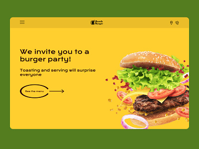 Burger party burger design concept food ui ux ui web design