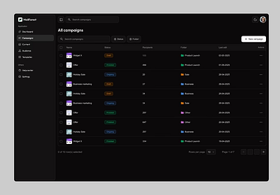 Create email campaign animation app branding corporate application dark mode dashboard design drag and drop email campaign email marketing filter illustration logo mobile app motion graphics product design saas ui ui design ux