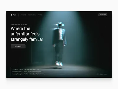 Surreal Hero Section cinematic clean cta displace grotesque landing page modern noise ui uiux webdesign weird