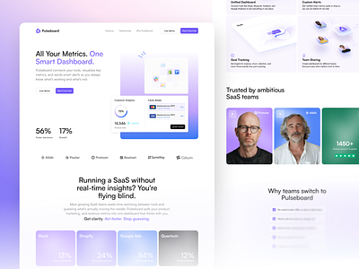 Pulseboard landing page ai ai landing page clean clean design clean ui landing page landing page design landing page ui modern modern design saas saas landing page saas ui ui ui ux website