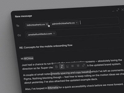New message — Untitled UI composer email email client new message rich text text editor ui design user interface
