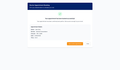 Appointment Confirmation appointment appointment booking appointment confirmation appointment details booking booking application booking details booking form booking information complete booking design doctors appointment details doctors booking confirmation illustration payment confirmation successful booking ui