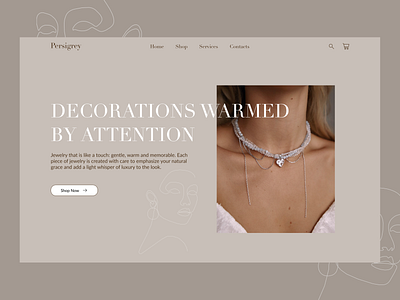 Дизайн-концепт первой страницы магазина бижутерии branding graphic design ui ux