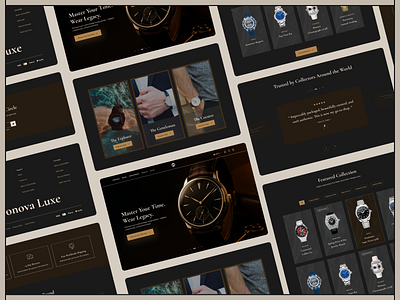 Chronova Luxe - Ecommerce Homepage branding darkui design ecommerce flat gridlayout icon lifestyledesign luxurybrand luxurydesign minimal minimalui premium ui ux uxdesign watchwebsite webdesign
