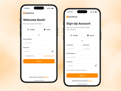 Login & Signup Page – Grocery App app app design create account groceryapp grocerystoreapp ios login login screen loginui mobile mobile app registration sign in sign up sign up form sign up page signup signupscreen ui design uiux