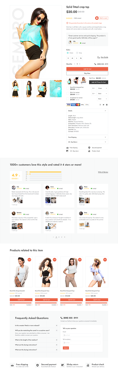 Product Page Template – Fashion bundle conversion dropship ecommerce page builder product page quantity upsell shopify ui uiux upsell web design