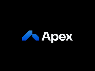 Apex – Logo Design a letter ai apex blue branding company design flat geometrical gradient graphic design logo minimal minimalism minimalist saas sharp tech