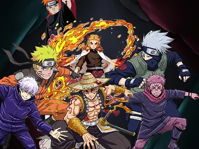 🎮 Twitch Channel logo: AnimeWarZone anime cartoon demon slayer design illustration jujutsu kaison naruto open for commission stallion studio limited twitch logo