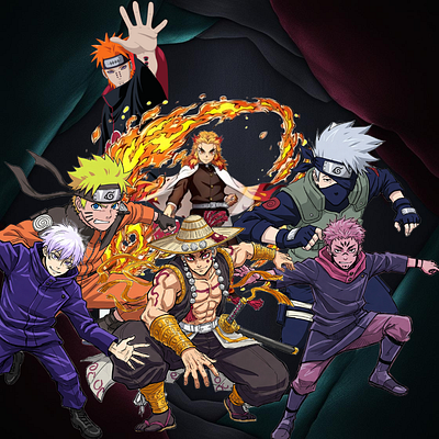 🎮 Twitch Channel logo: AnimeWarZone anime cartoon demon slayer design illustration jujutsu kaison naruto open for commission stallion studio limited twitch logo