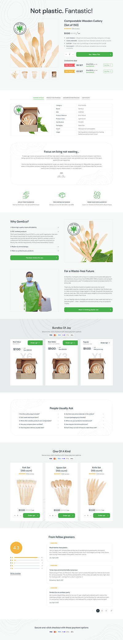 Product Page Eco-Friendly bundle conversion ecommerce page builder product page quantity upsell shopify templates trust ui upsell