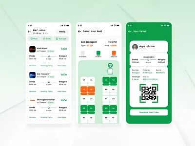 Bus365 – Smart Travel, Simple Ticket Booking App Redesign app design app ui design booking app booking app ui bus ticket booking app ticket app ticket booking app