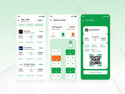 Bus365 – Smart Travel, Simple Ticket Booking App Redesign app design app ui design booking app booking app ui bus ticket booking app ticket app ticket booking app