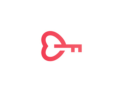 Love and key logo app icon branding dating heart home key logo logo design logo mark love red