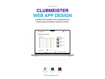 ClubMeister Web Application Design by Pixact case study landing page low fidelity mobile app mobile app design ui ui ux ux design web web design wireframe wireframing