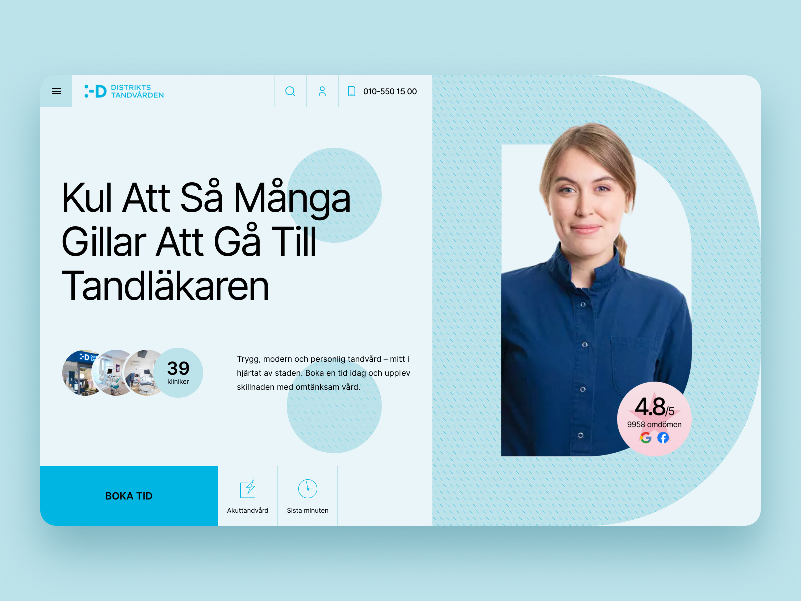 🦷 Dental Website Redesign (Concept) dental distriktstandvarden web design website