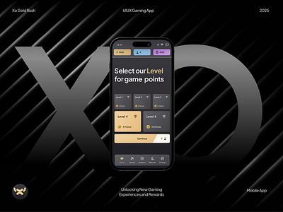 XO Gold Rush Domino Mobile App Game animation design domino game domino mobile app game app gold rush game minimal mobile mobile app mobile gaming money game rewards rewards point game rewards system tic tac toe xo game