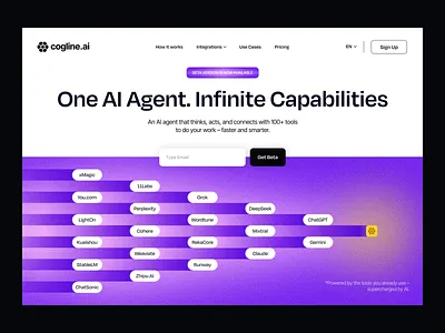 AI Agent Hero Section ai ai agent ai agent design ai assistant ai chat ai landing page ai tool artificial intelligence bot chat bot dashboard deep learning gpt homepage landing page machine learning saas service web design inspiration
