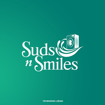 Suds n Smiles Logo design art branding cleaning design illustration laundry logo
