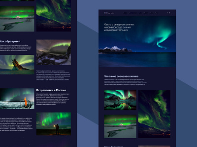 Northern lights design concept ice landing nature night northern lights ui ux ui web design