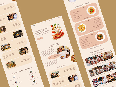 Italian Culinary Courses culinary culinary courses design concept food italian kitchen landing pizza ui ux ui web design