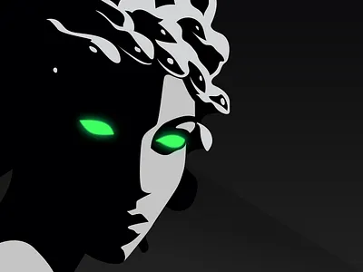 Medusa’s eyes art eyes face flat illustration godess greek greek god hair history illustration medusa minimal mythlogy sadness snakes vector woman