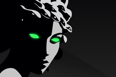 Medusa’s eyes art eyes face flat illustration godess greek greek god hair history illustration medusa minimal mythlogy sadness snakes vector woman