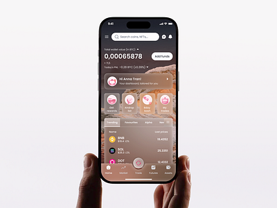 Ninance - Personalized crypto app home blockchainux crypto design mobile design productdesign ui uiconcept web3design