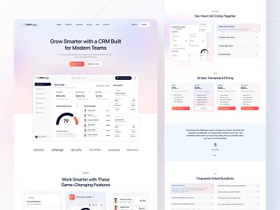 Saas Landing Page Design agency website branding company website design figma homepage illustration landing page minimal saas landing page saas landing page ui saas website design software landing page design software website design ui ui ux uidesign ux design web design website design