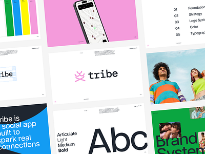 Tribe Branding app brand branding color design fun graphic design logo media minimal modern social