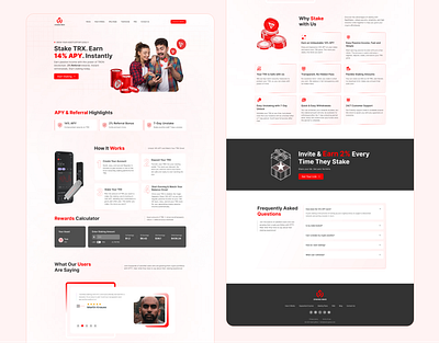 TRON (TRX) Staking Landing page Design tron trx staking rewards ui ux