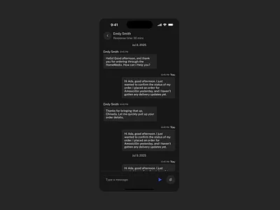 Chat Conversation - Dark Mode design ui ui design ux ux design