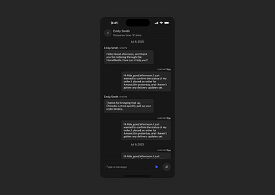 Chat Conversation - Dark Mode design ui ui design ux ux design