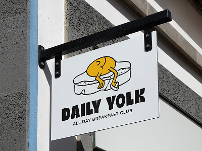 Daily Yolk 🍳 Identity billboard branding design download freebie identity logo mockup mockups paper bag psd sign template typography wall
