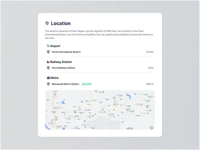 Location Details - Real Estate Investment app design card location real estate sass web app web ui