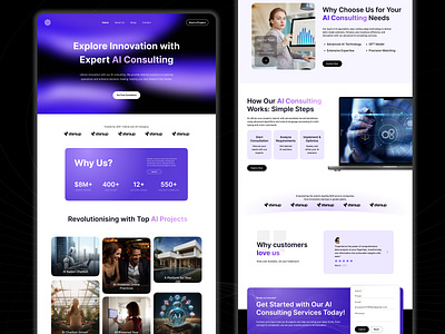 🤖AI Landing branding concept design interface design landing ui